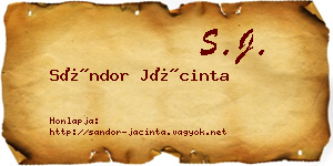 Sándor Jácinta névjegykártya